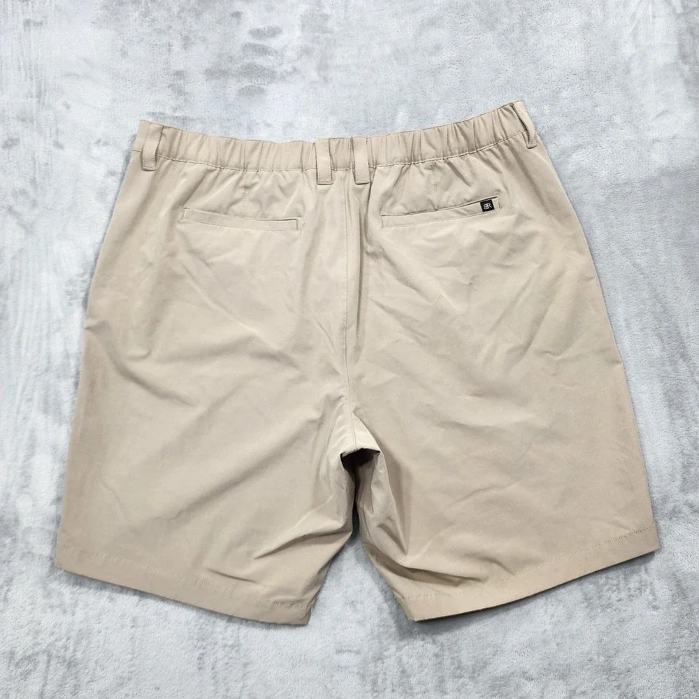 Banana Republic Shorts Mens 40 Beige Stretch Chino Elastic Waist 9 Inseam Casual